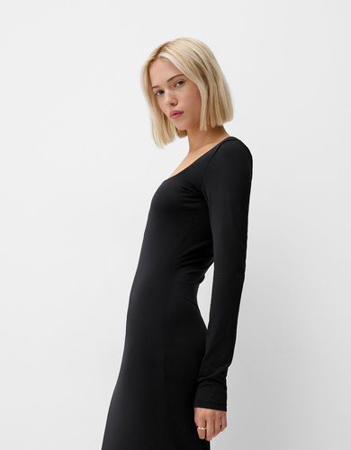 Vestido Midi Manga Larga Mujer L - Bershka - Modalova