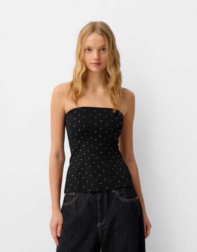 Top Bandeau Strass Mujer L - Bershka - Modalova