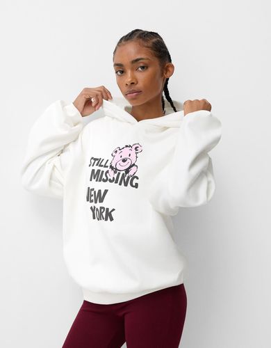 Sudadera Capucha Print Oversize Mujer 10-12 - Bershka - Modalova