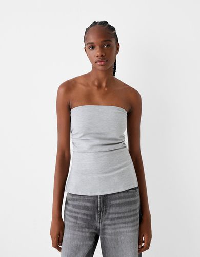 Top Bandeau Punto Roma Frunce Mujer L - Bershka - Modalova