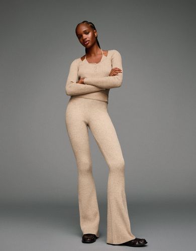 N Punto Wide Leg Mujer Xs Arena" - Bershka - Modalova