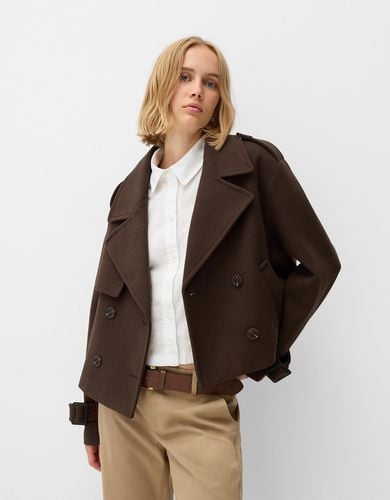 Cazadora Trench Corto Soft Mujer L - Bershka - Modalova