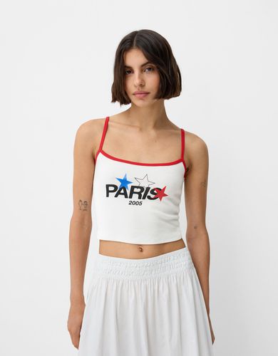 Top Tirantes Strass París Mujer M - Bershka - Modalova