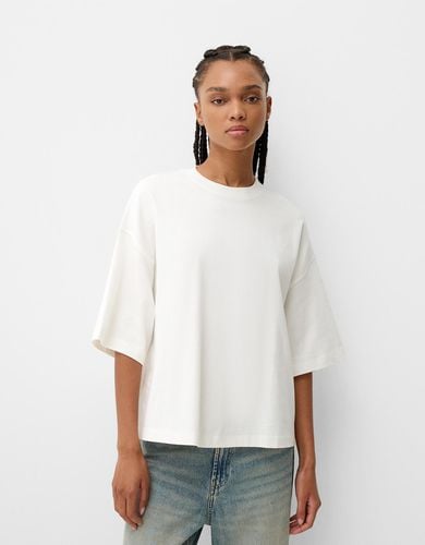 Camiseta Manga Corta Oversize Mujer M - Bershka - Modalova