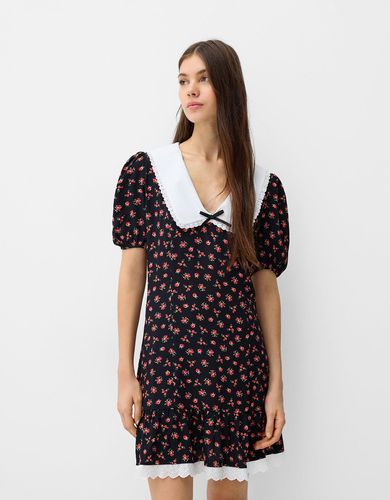 Vestido Mini Lace Up Estampado Mujer S - Bershka - Modalova