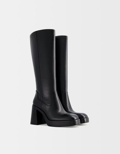 Botas Tacón Ancho Plataforma Mujer 41 - Bershka - Modalova