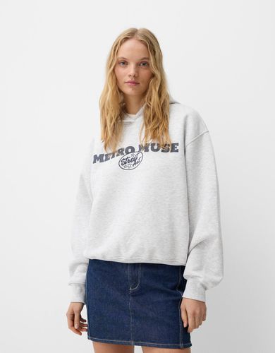 Sudadera Capucha Print Mujer L - Bershka - Modalova