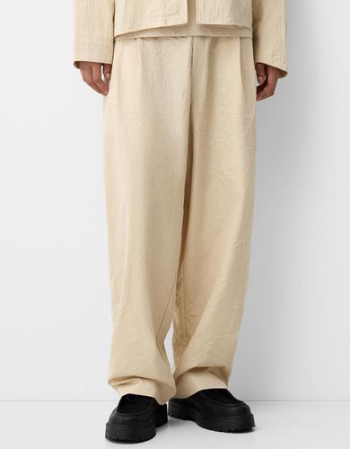 Pantalón Super Baggy Arrugado Hombre 36 - Bershka - Modalova