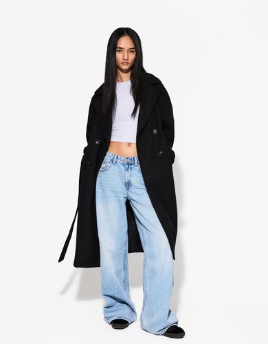 Bershka Abrigo Trench Mujer L Negro - Bershka - Modalova