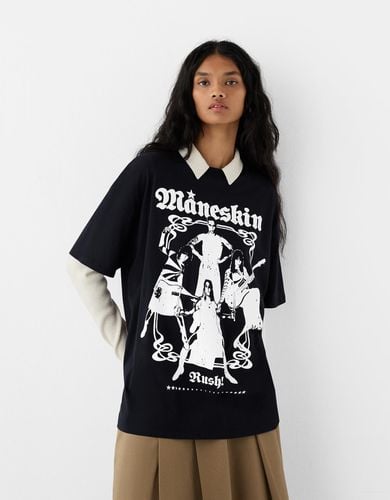 Camiseta Måneskin Manga Corta Mujer L - Bershka - Modalova