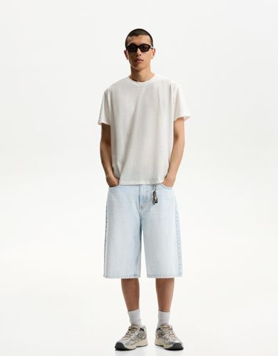 Bermuda Denim Baggy Hombre 42 - Bershka - Modalova