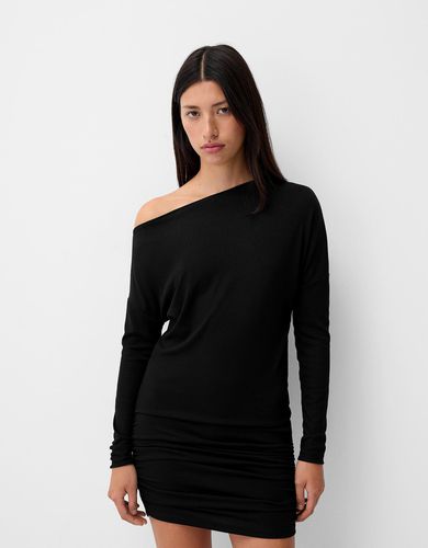 Vestido Manga Larga Asimétrico Mujer S - Bershka - Modalova