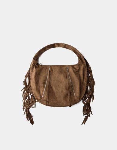 Bolso Flecos Efecto Ante Mujer - Bershka - Modalova