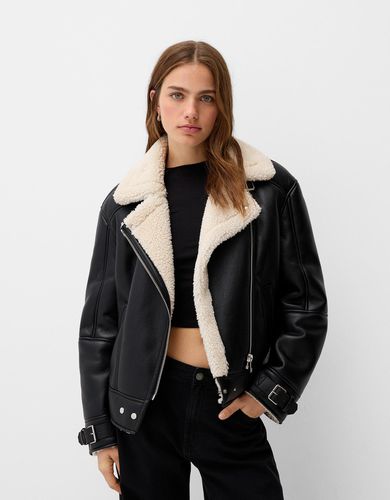 Cazadora Biker Doble Faz Mujer S - Bershka - Modalova