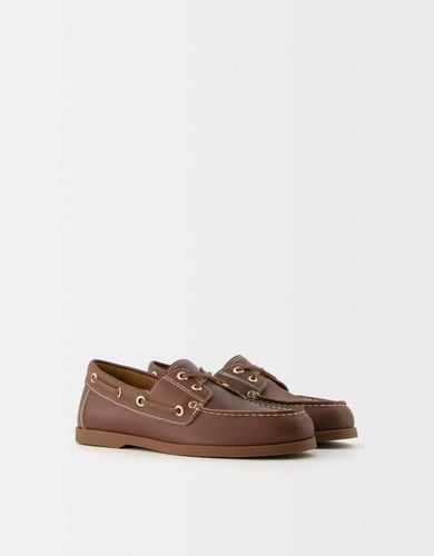 Mocasín Náutico Piel Mujer 35 - Bershka - Modalova