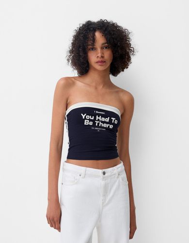 Top Bandeau Print Mujer L - Bershka - Modalova