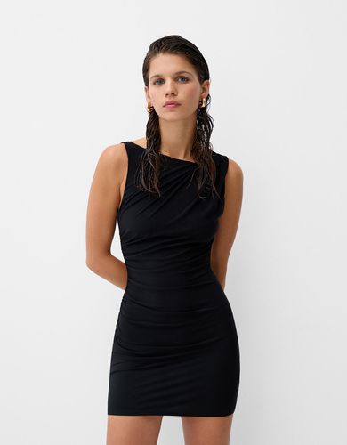 Vestido Mini Drapeado Mujer L - Bershka - Modalova