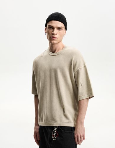 Camiseta Manga Corta Rotos Hombre Xl - Bershka - Modalova