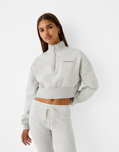 Sudadera Cremallera Bordado Mujer S - Bershka - Modalova