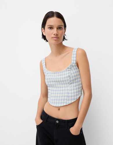 Top Tirantes Cuadro Vichy Mujer Xs - Bershka - Modalova