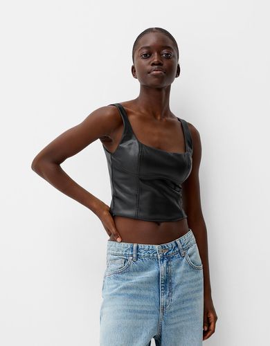 Bershka Top Ajustado Mujer L Negro - Bershka - Modalova