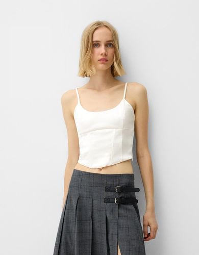 Top Corsé Satén Mujer L - Bershka - Modalova