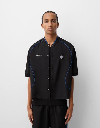 Camisa Pan Am Manga Corta Boxy Hombre L - Bershka - Modalova