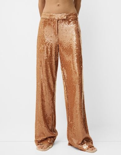 Pantalón Lentejuelas Mujer L - Bershka - Modalova