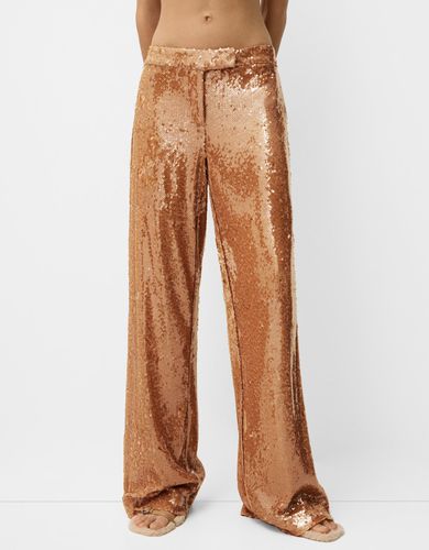 Pantalón Lentejuelas Mujer S - Bershka - Modalova