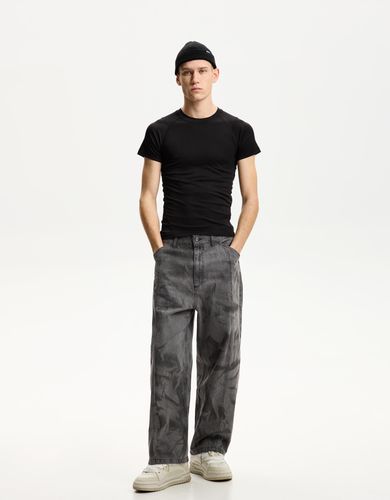 Pantalón Super Baggy Lavado Hombre 36 - Bershka - Modalova