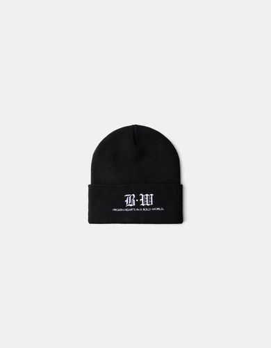 Bershka Beanie Bordado Hombre Negro - Bershka - Modalova