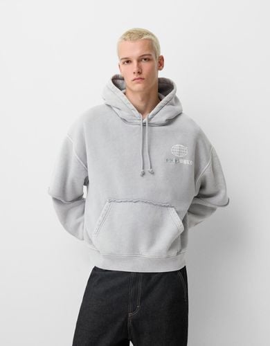 Sudadera Efecto Lavado Doble Manga Hombre S - Bershka - Modalova