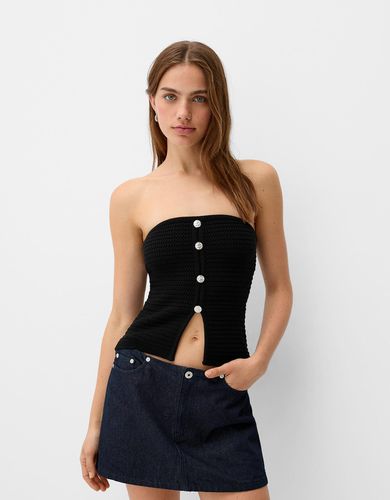 Top Bandeau Botones Mujer Xs - Bershka - Modalova