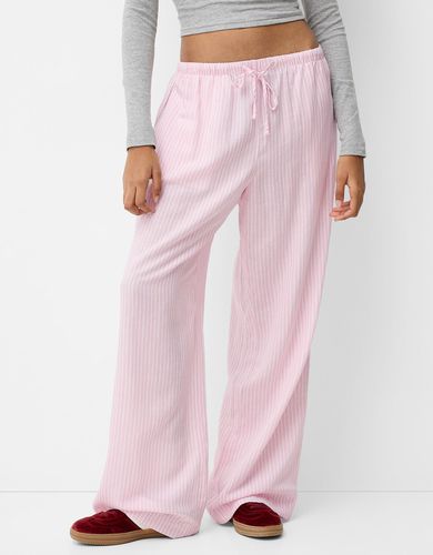 Pantalón Straight Rayas Cintura Goma Mujer L - Bershka - Modalova