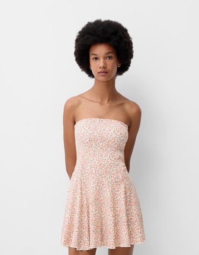 Vestido Mini Bandeau Bámbula Mujer L - Bershka - Modalova