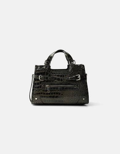 Bolso Mini Tote Efecto Piel Mujer - Bershka - Modalova