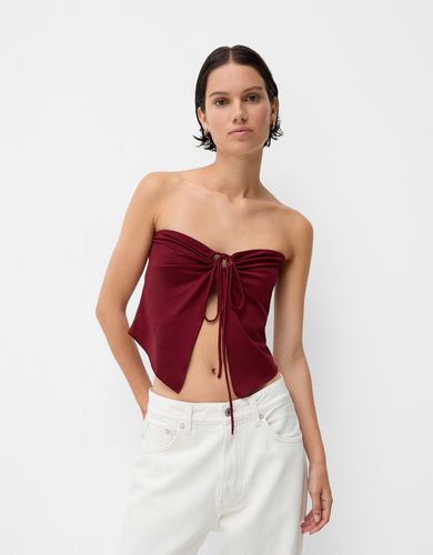 Bershka Top Bandeau Mujer L Rojo - Bershka - Modalova