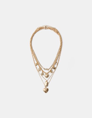 Pack 4 Collares Abalorios Mujer - Bershka - Modalova