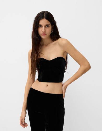 Top Corsetero Velvet Mujer L - Bershka - Modalova