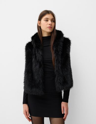 Bershka Chaleco Pelo Mujer S Negro - Bershka - Modalova