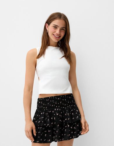 Falda Mini Volantes Goma Cintura Mujer 10-12 - Bershka - Modalova