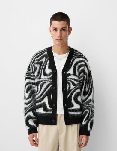 Chaqueta Efecto Pelo Print Hombre L - Bershka - Modalova