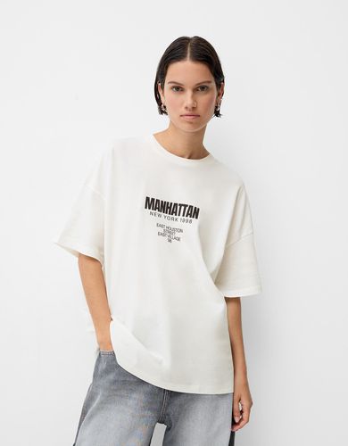 Camiseta Manga Corta Print Mujer Xs - Bershka - Modalova