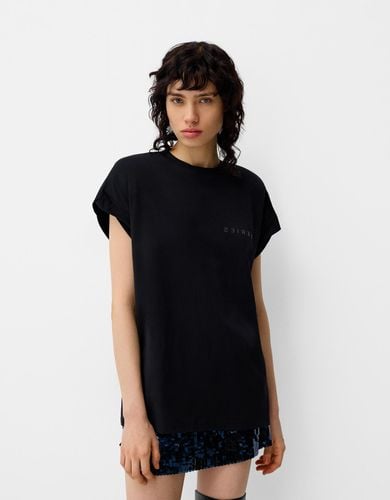 Camiseta Manga Sisa Print Mujer Xs - Bershka - Modalova