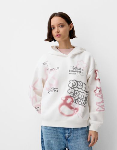 Sudadera Capucha Print Mujer 10-12 - Bershka - Modalova