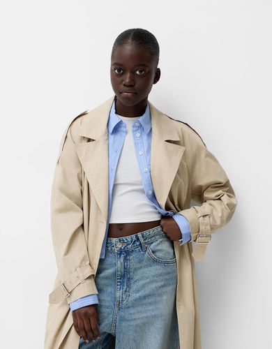 Abrigo Trench Algodón Mujer S - Bershka - Modalova