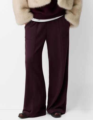 Pantalón Felpa Wide Leg Mujer L - Bershka - Modalova