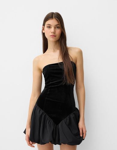 Vestido Bandeau Velvet Mujer M - Bershka - Modalova