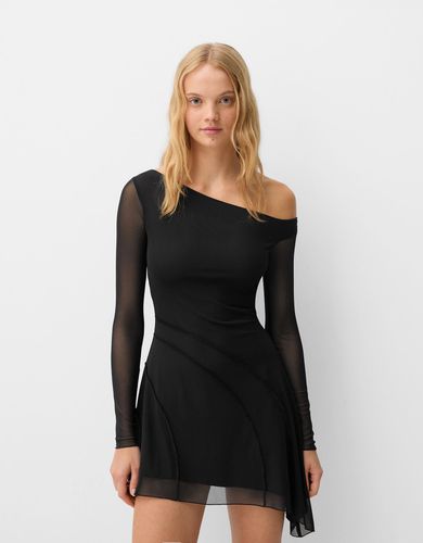 Vestido Mini Asimétrico Mujer L - Bershka - Modalova