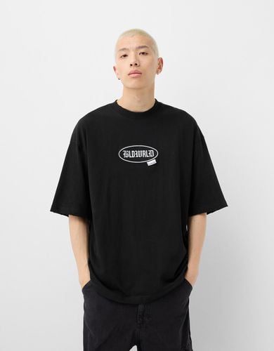 Camiseta Manga Corta Oversize Print Bordado Hombre Xs - Bershka - Modalova